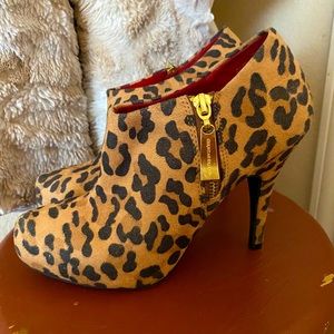 Cheetah Print Heeled Booties